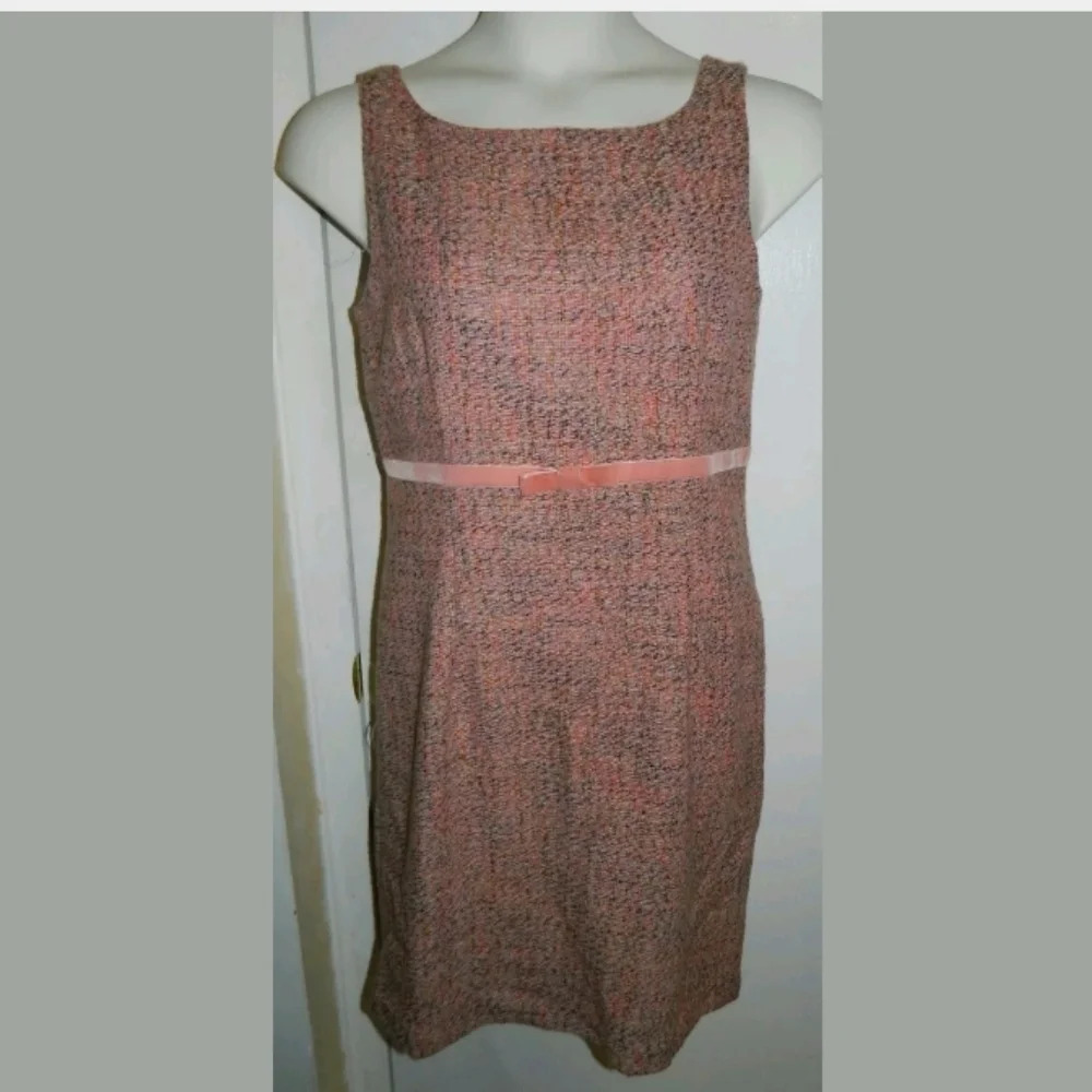VTG 50/60's Pink Confetti Tweed Sleeveless Dress